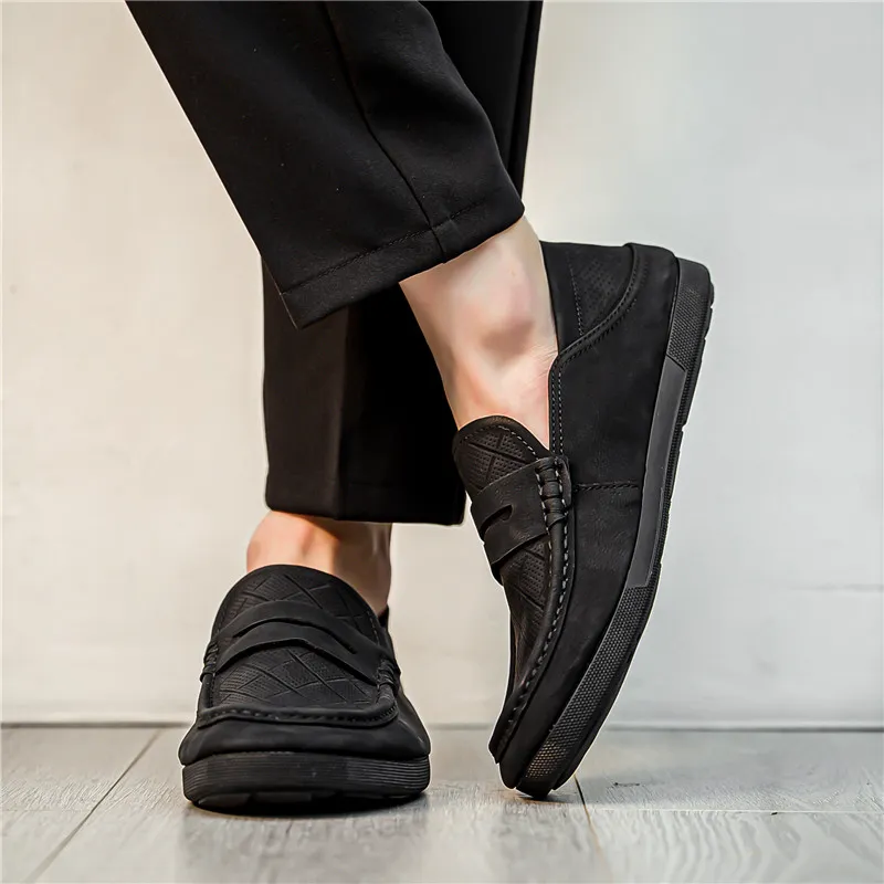 WEISHIBANGWEI Loafers Low Heel Men's-18
