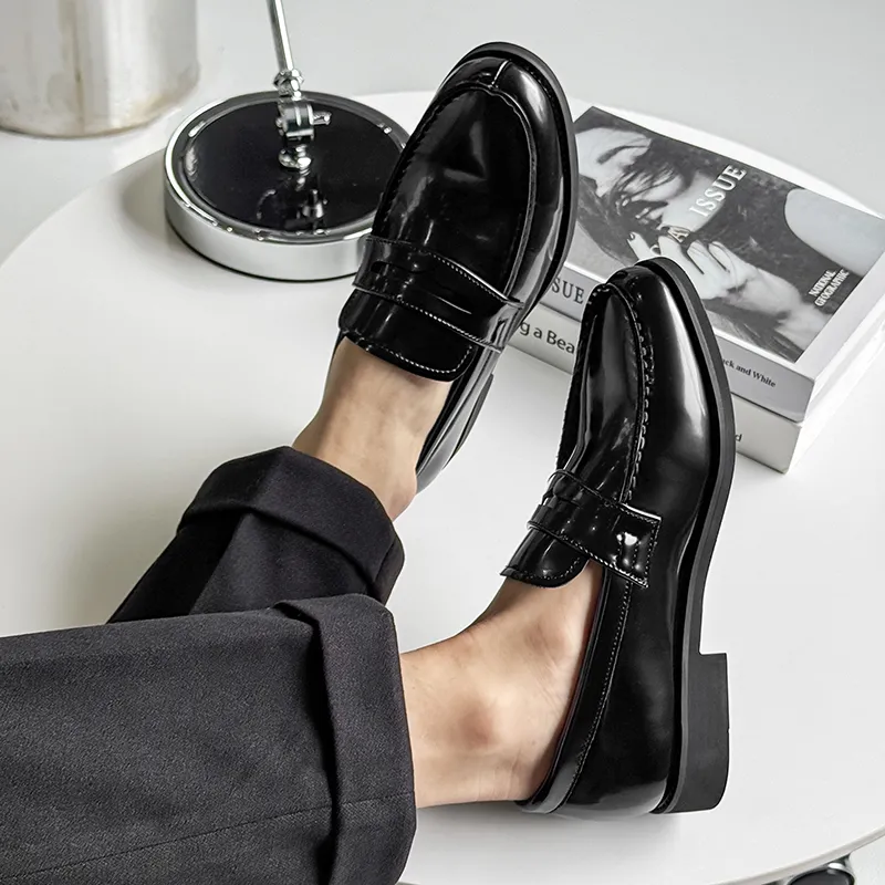 WEISHIBANGWEI Loafers Men's Black-3