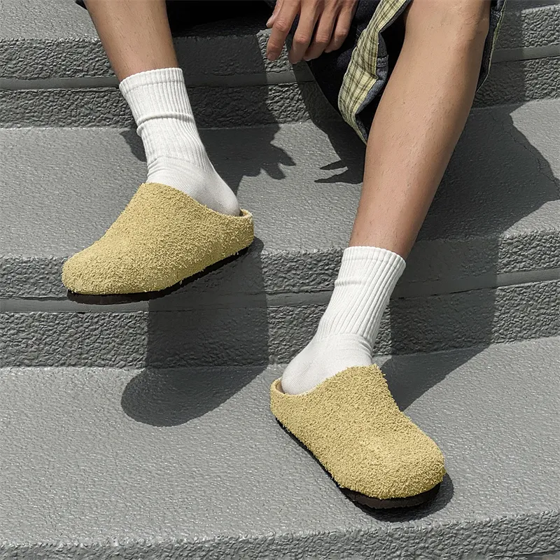 WEISHIBANGWEI Rubber Sole Closed Toe Slippers Unisex Lemon-5