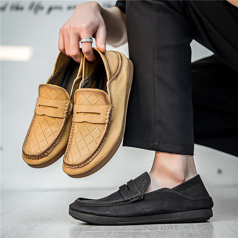 WEISHIBANGWEI Loafers Low Heel Men's-17