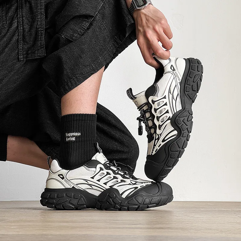 WEISHIBANGWEI Casual Shoes Unisex White Black-5