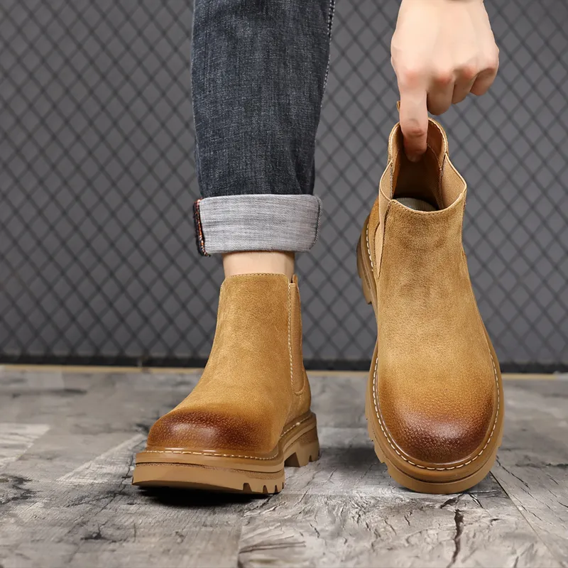 WEISHIBANGWEI Short Chelsea Boots Men's-9