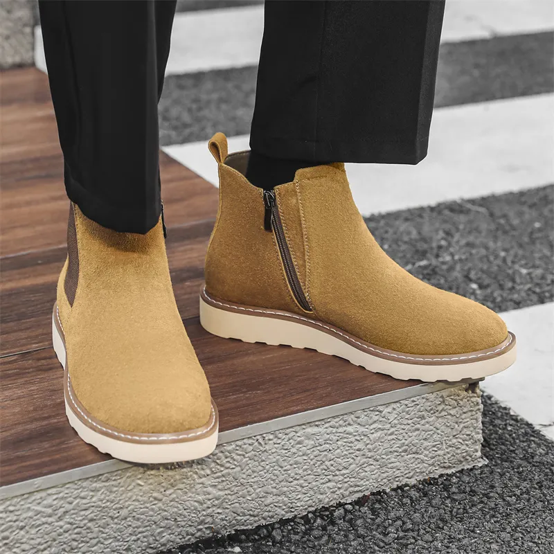 WEISHIBANGWEI Short Chelsea Boots Men's-14