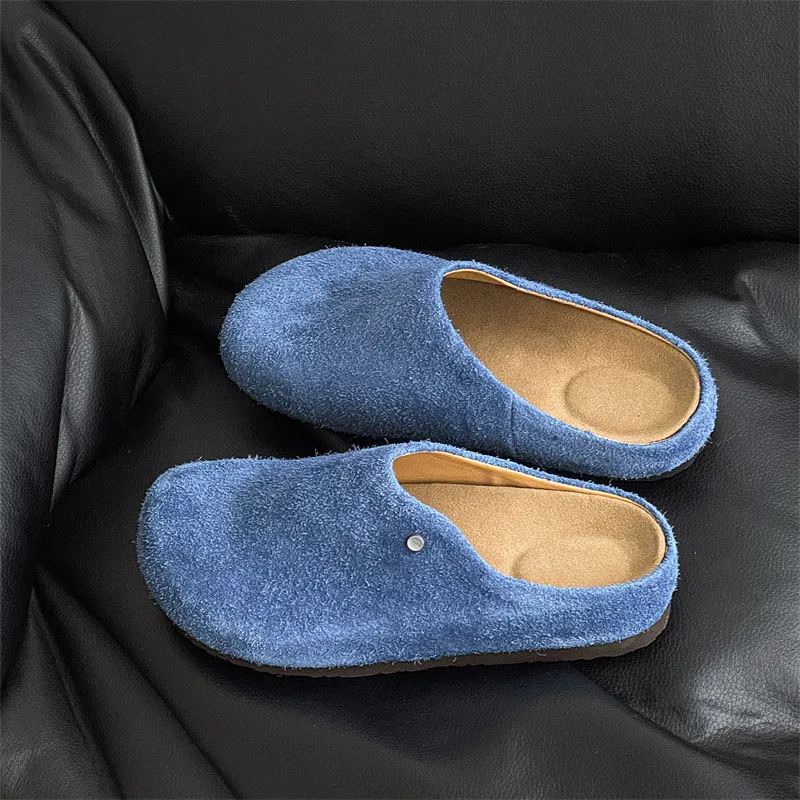 WEISHIBANGWEI Rubber Sole Slip Resistant Closed Toe Slippers Unisex Blue-8