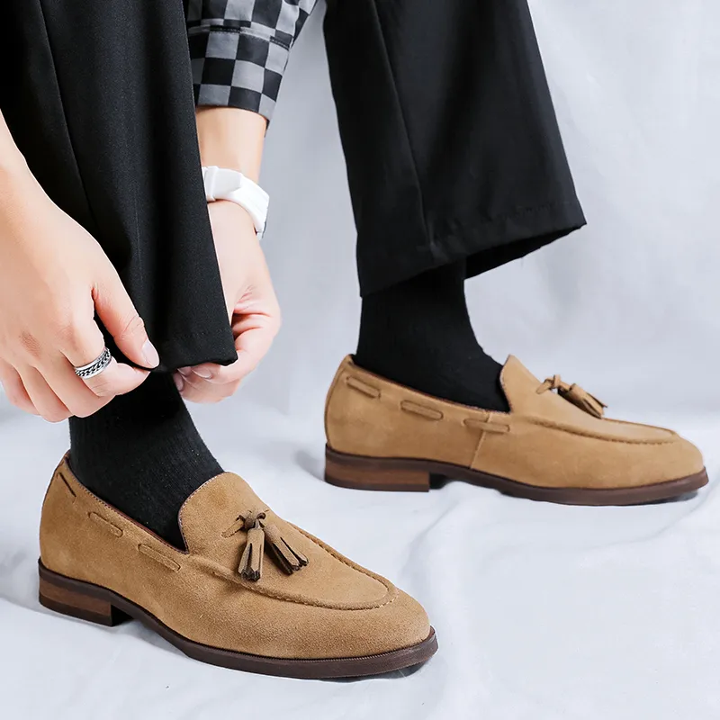 WEISHIBANGWEI Loafers Men Yellow-3