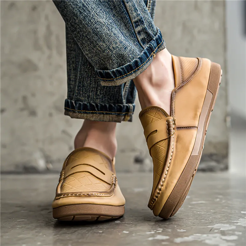 WEISHIBANGWEI Loafers Low Heel Men's-8