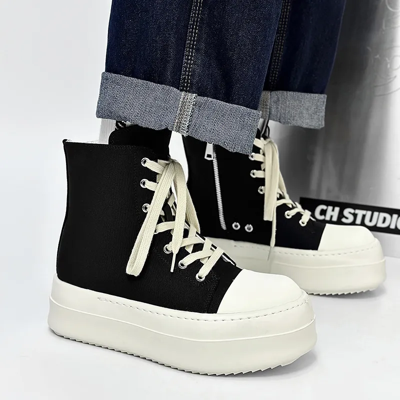 WEISHIBANGWEI Short Martin Boot Unisex Black-7