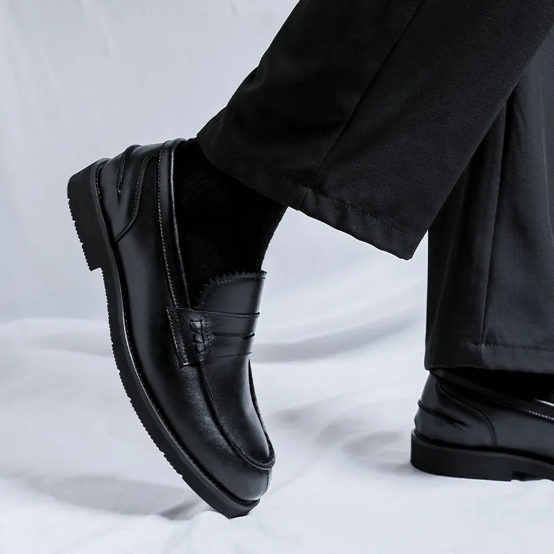 WEISHIBANGWEI Loafers Men's Black-6
