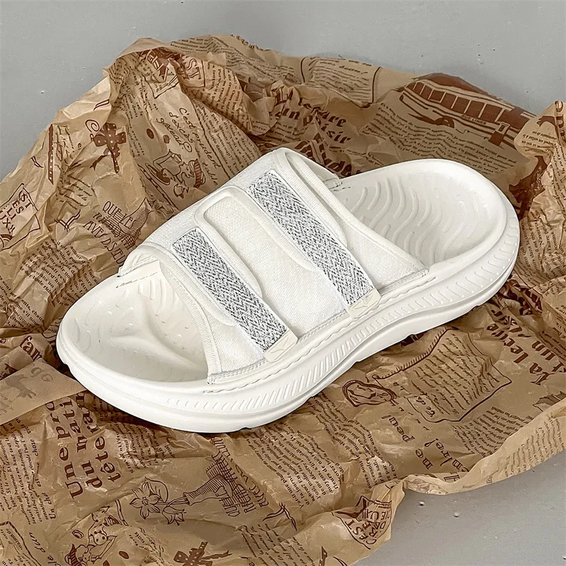 WEISHIBANGWEI Slide Slippers Men's White-1