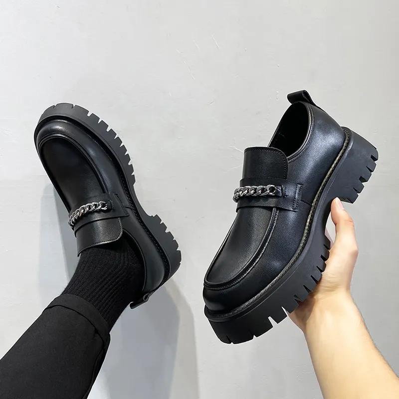 WEISHIBANGWEI Loafers Men's Black-7