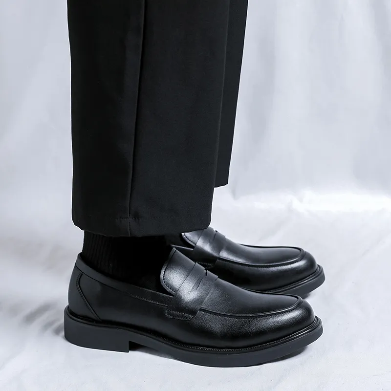 WEISHIBANGWEI Loafers Men's Black-6