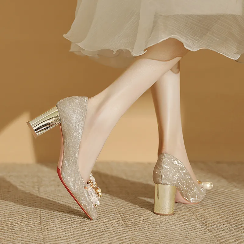 WEISHIBANGWEI Chunky Heel High Heels Women's-4