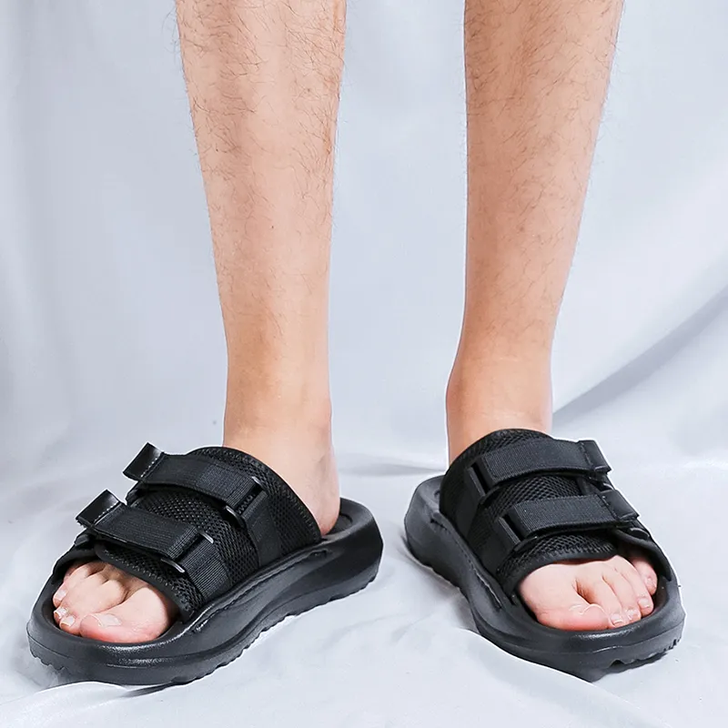 WEISHIBANGWEI Slip Resistant Odor Resistant Slide Slippers Men's Black-5