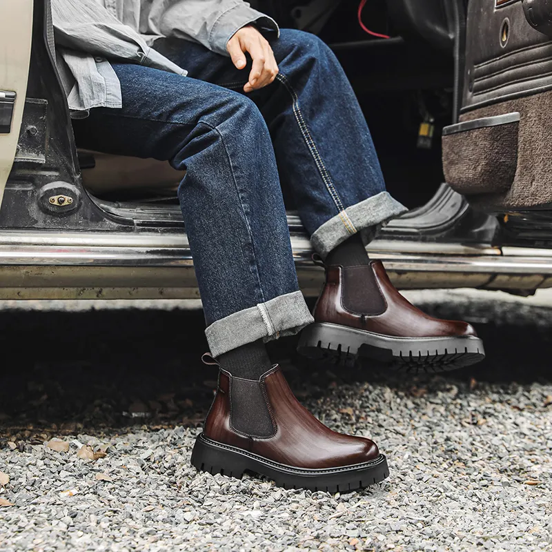 WEISHIBANGWEI Short Chelsea Boots Men's-34