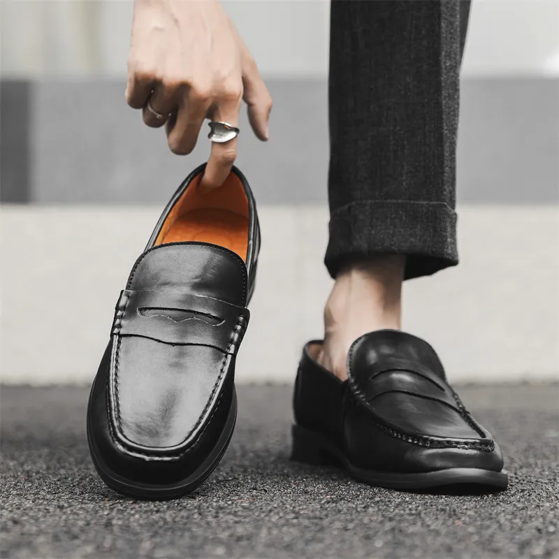 WEISHIBANGWEI Loafers Unisex Black-2