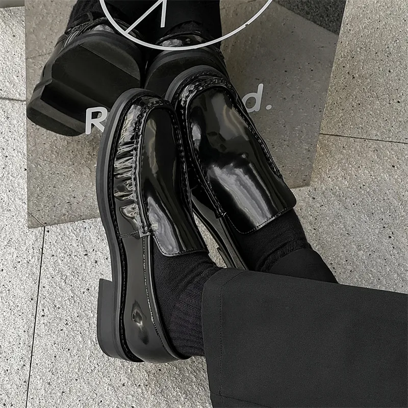 WEISHIBANGWEI Loafers Men's Black-7