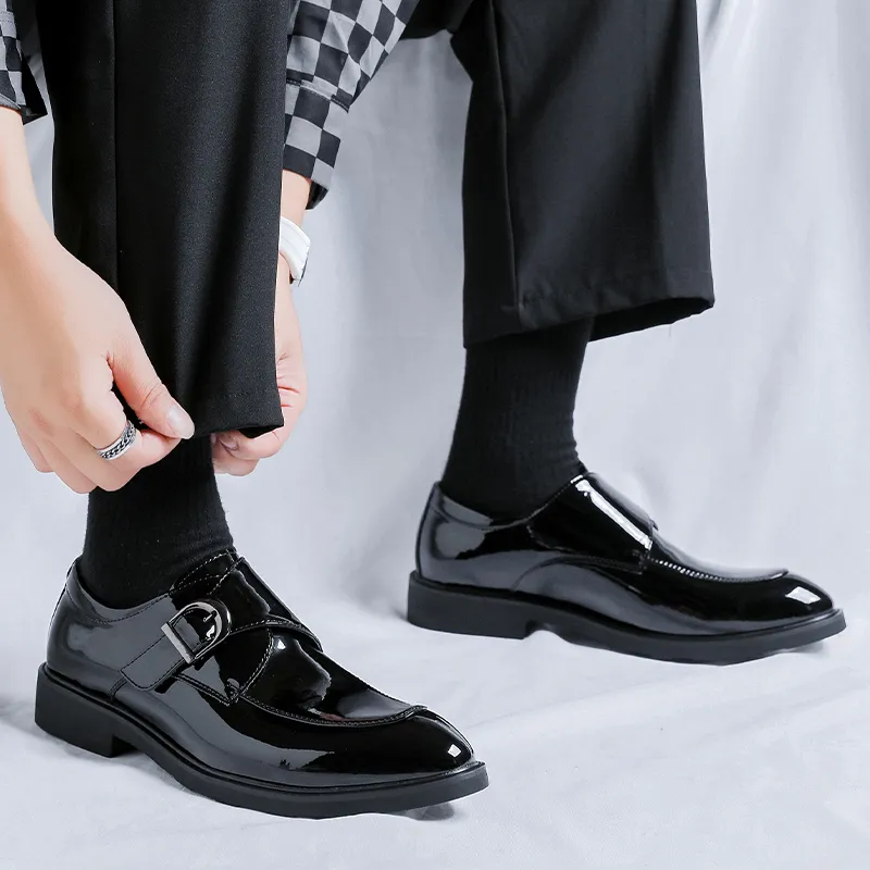 WEISHIBANGWEI Loafers Men's Black-2