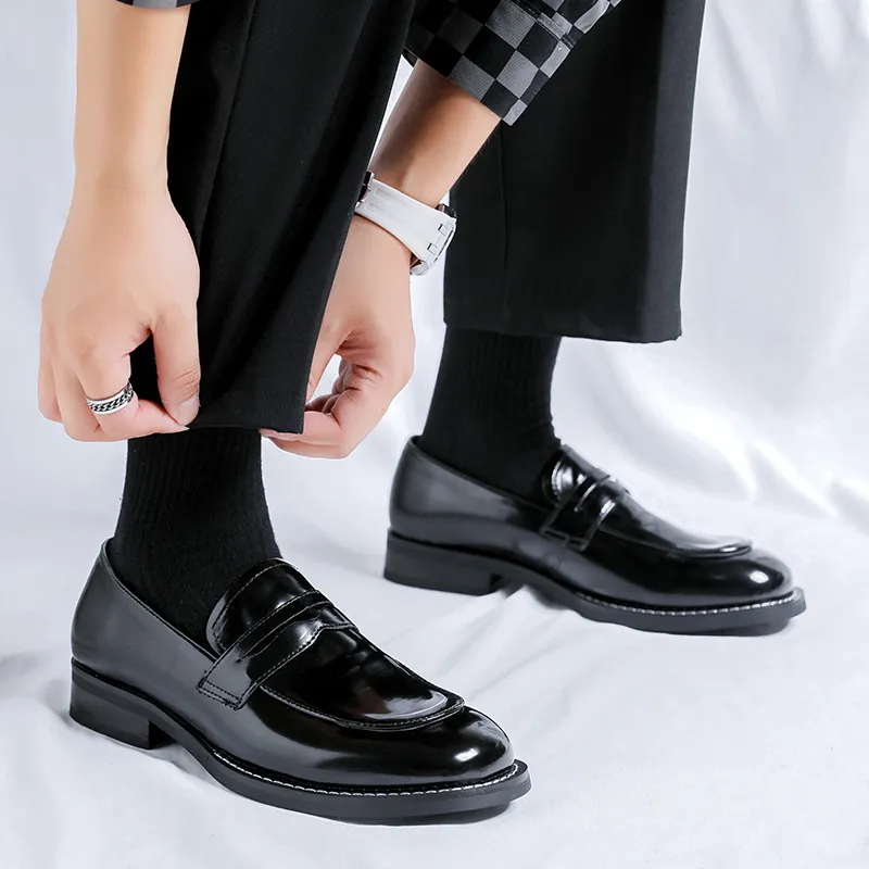 WEISHIBANGWEI Loafers Men's Black-5