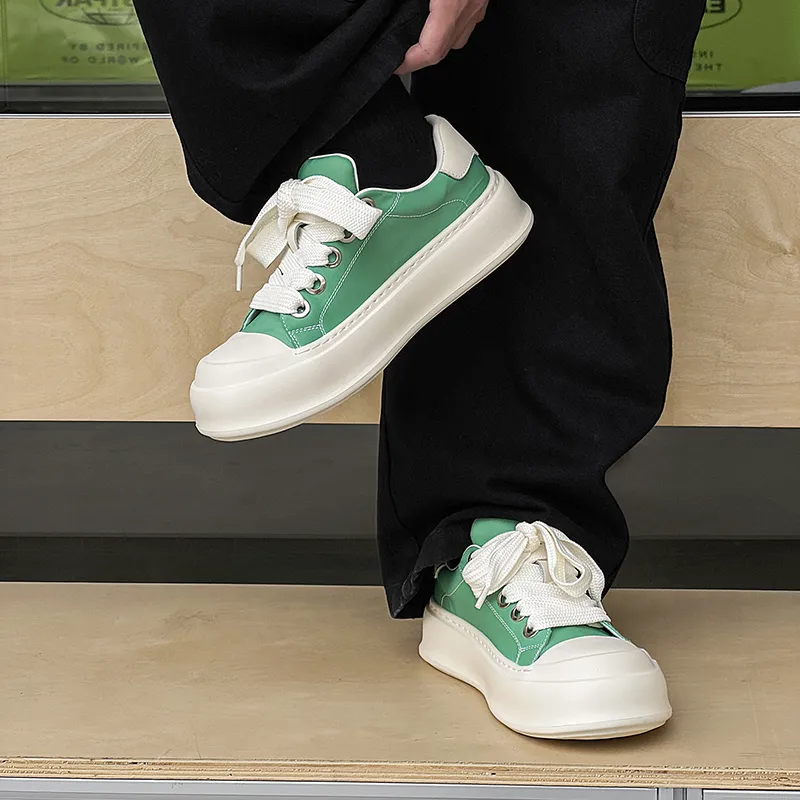 WEISHIBANGWEI Low Top Skateboard Shoes Men's Green-3