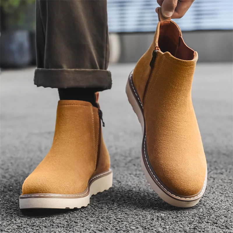 WEISHIBANGWEI Short Chelsea Boots Men's-1