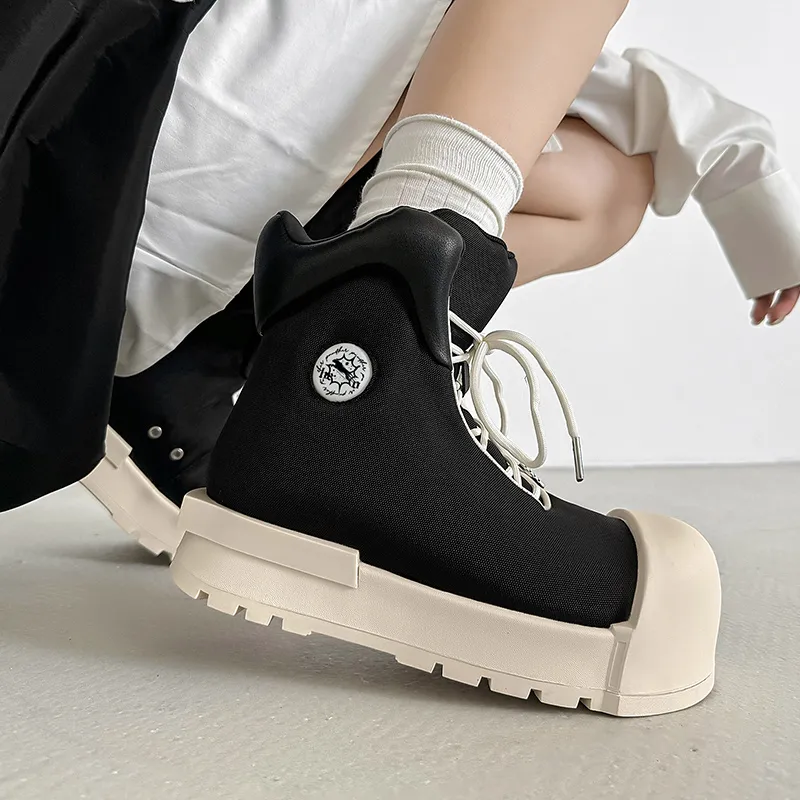 WEISHIBANGWEI Ankle Boots Unisex Black-3