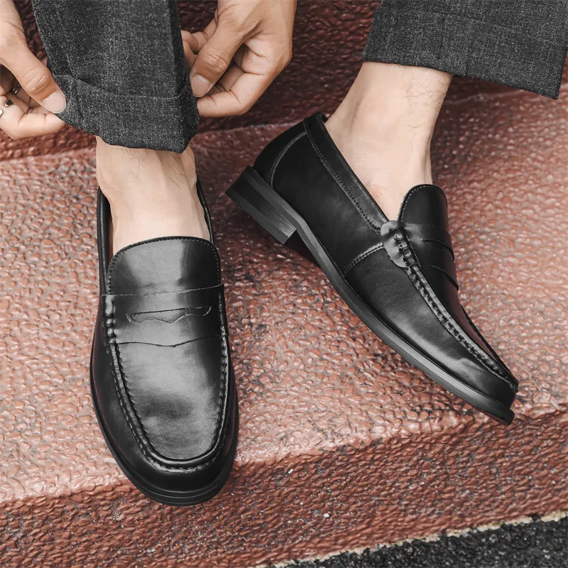 WEISHIBANGWEI Loafers Unisex Black-5
