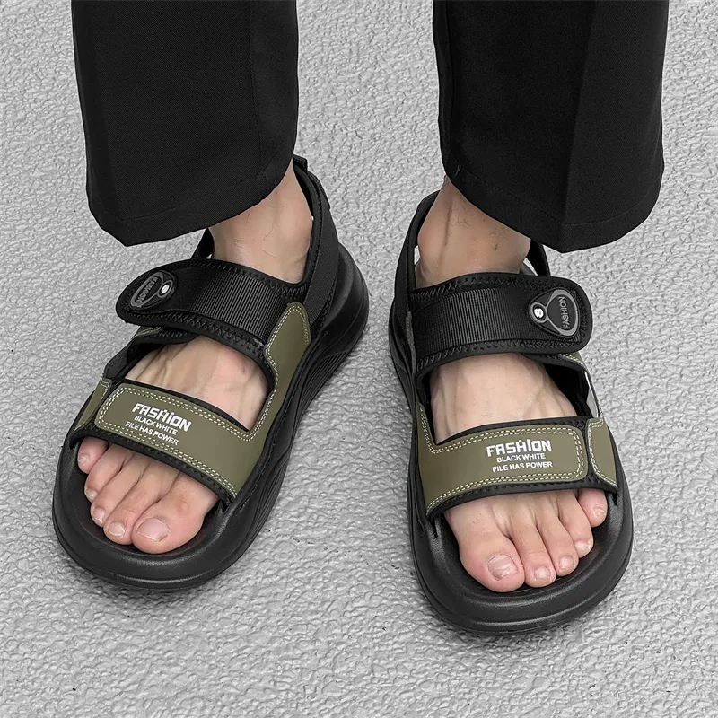 WEISHIBANGWEI Beach Sandals Men's Green-6