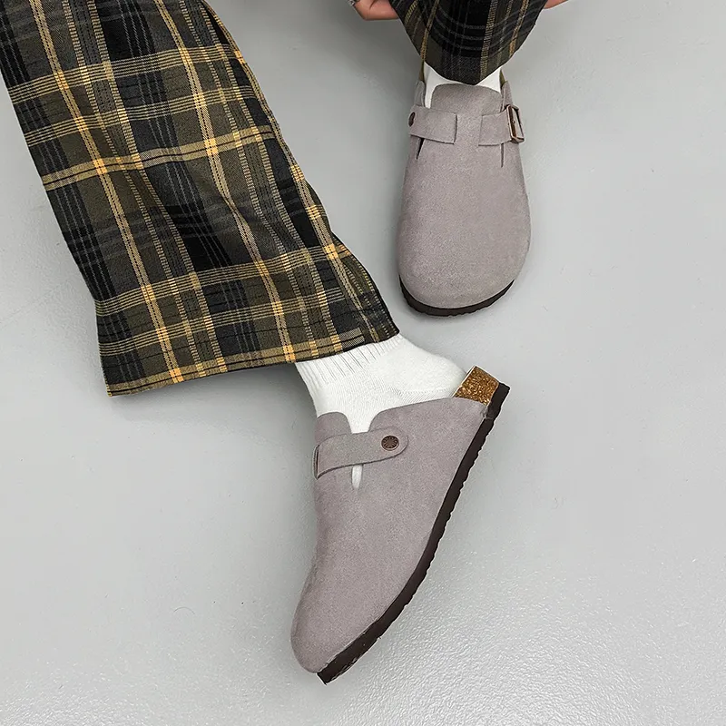 WEISHIBANGWEI Rubber Sole Closed Toe Slippers Unisex Gray-7