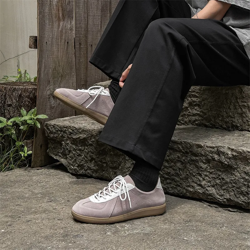 WEISHIBANGWEI Low Top Skateboard Shoes Men's Beige Brown-6
