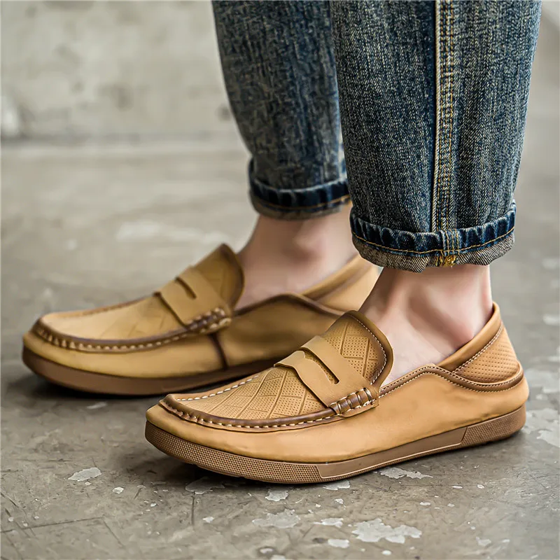 WEISHIBANGWEI Loafers Low Heel Men's-6