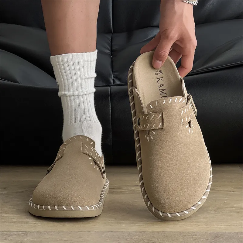 WEISHIBANGWEI Rubber Sole Slip Resistant Closed Toe Slippers Unisex Sand-3
