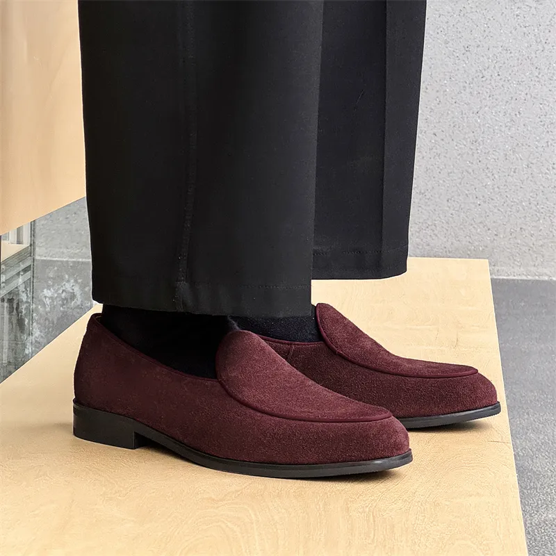WEISHIBANGWEI Loafers Men's Red-5