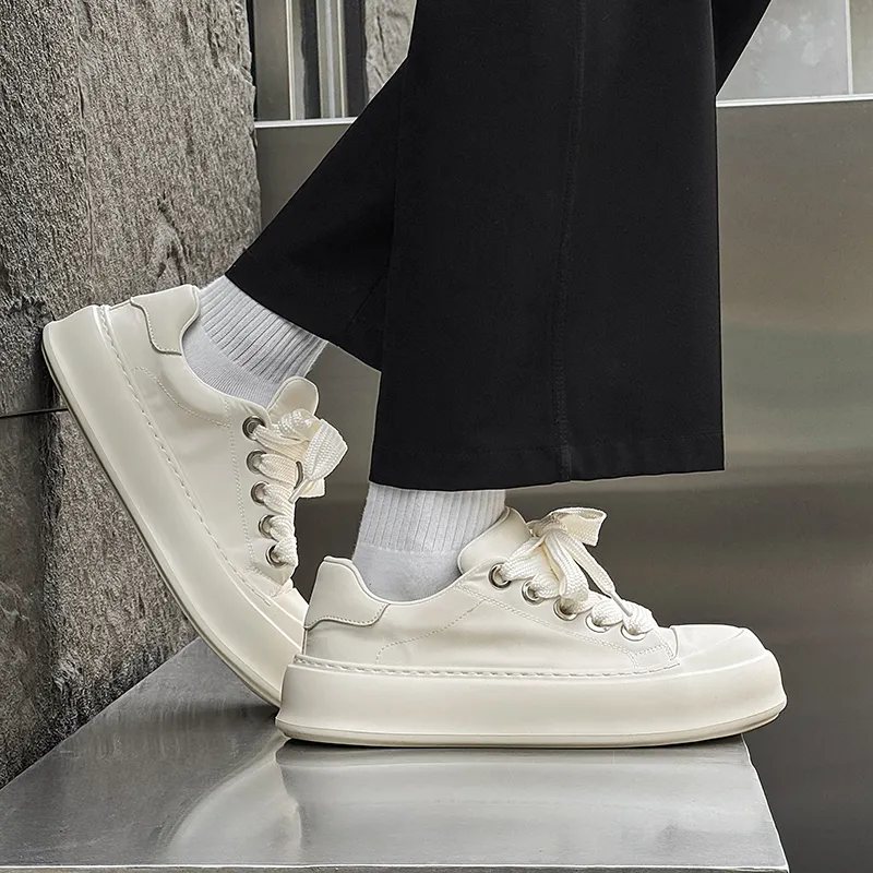 WEISHIBANGWEI Low Top Skateboard Shoes Men's White-4