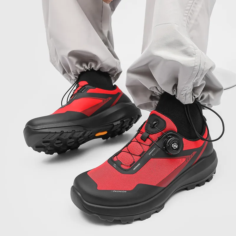 WEISHIBANGWEI Anti Slip Wear Resistant Low Top Running Shoes Men's Red-6