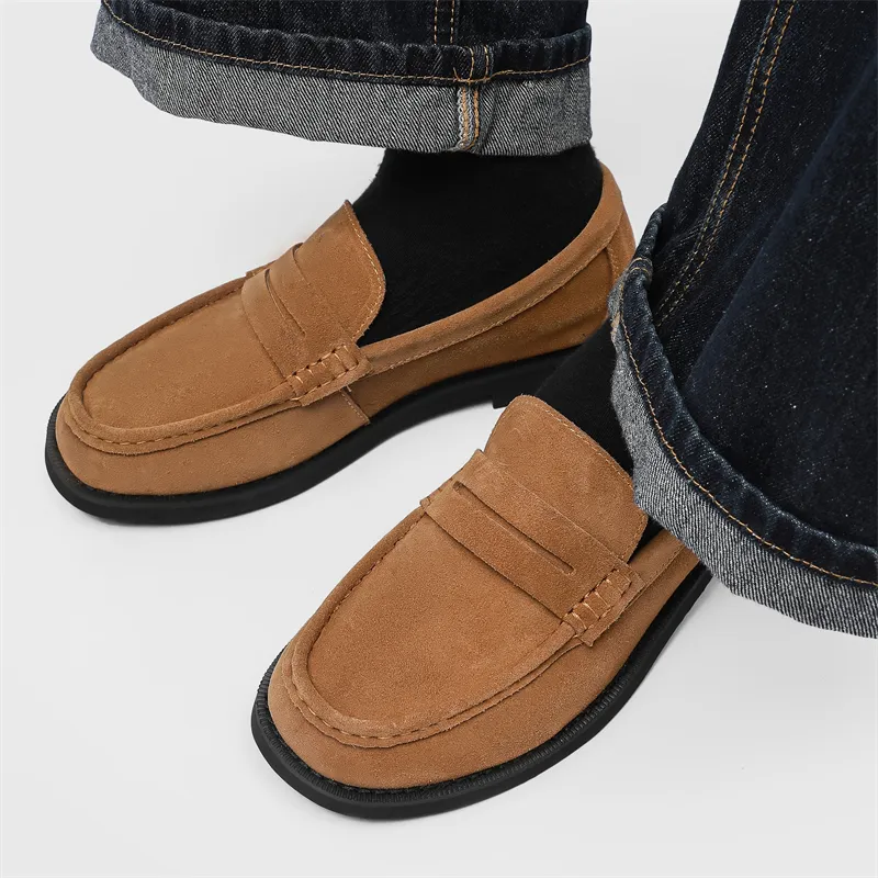 WEISHIBANGWEI Loafers Men's Apricot-3