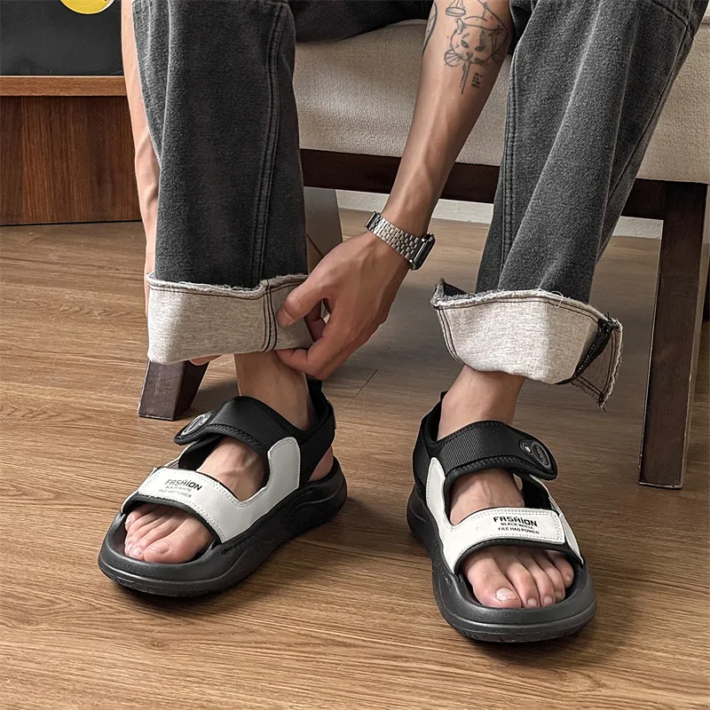 WEISHIBANGWEI Beach Sandals Men's White-4