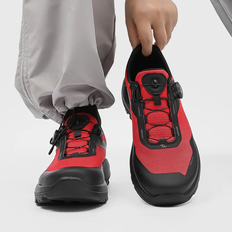 WEISHIBANGWEI Anti Slip Wear Resistant Low Top Running Shoes Men's Red-2