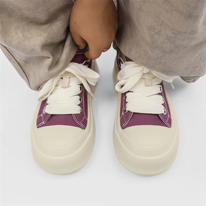 WEISHIBANGWEI Height Increasing Low Top Skateboard Shoes Men's Purple-4