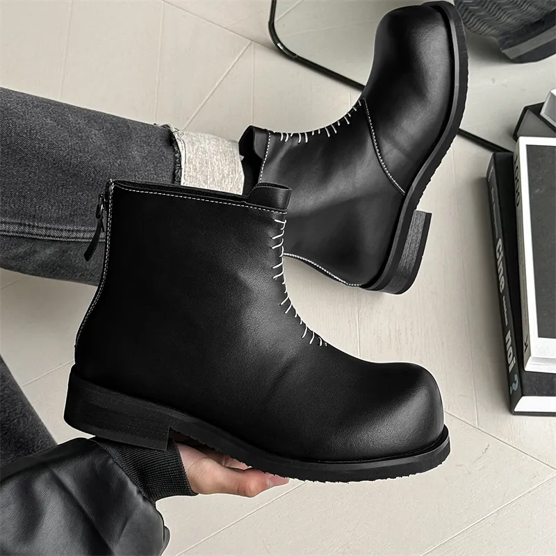 WEISHIBANGWEI Ankle Boots Men's Black-2
