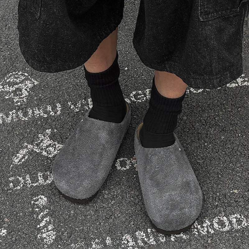 WEISHIBANGWEI Rubber Sole Slip Resistant Closed Toe Slippers Unisex Gray-5