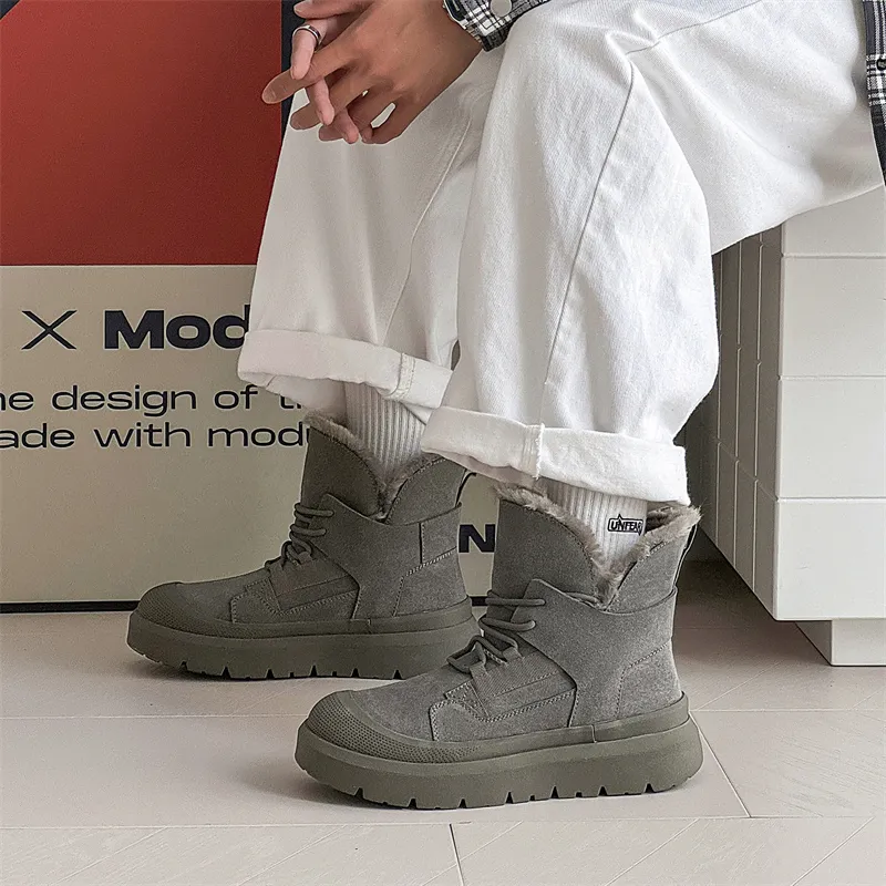 WEISHIBANGWEI Warm Slip Resistant Coverage Short Snow Boots Unisex-18