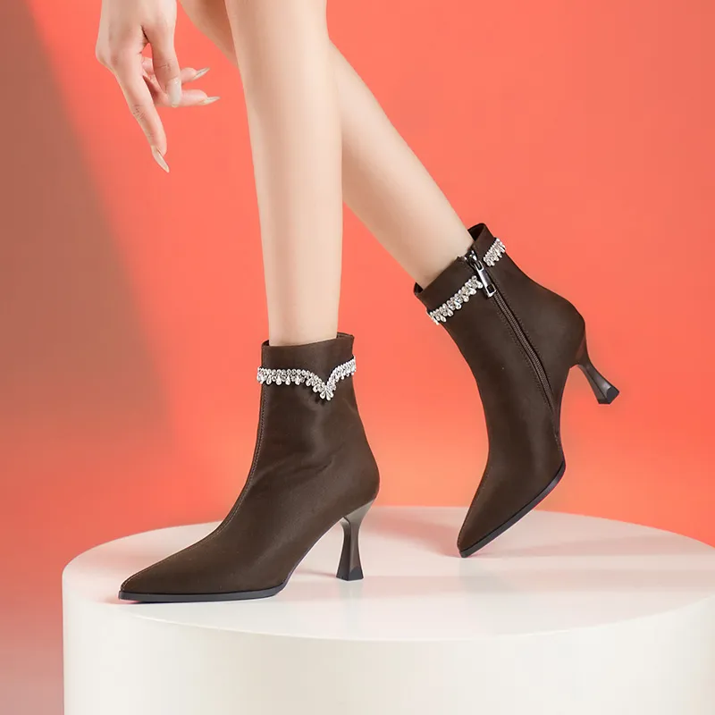 WEISHIBANGWEI Ankle Boots 7.5CM Women's-5