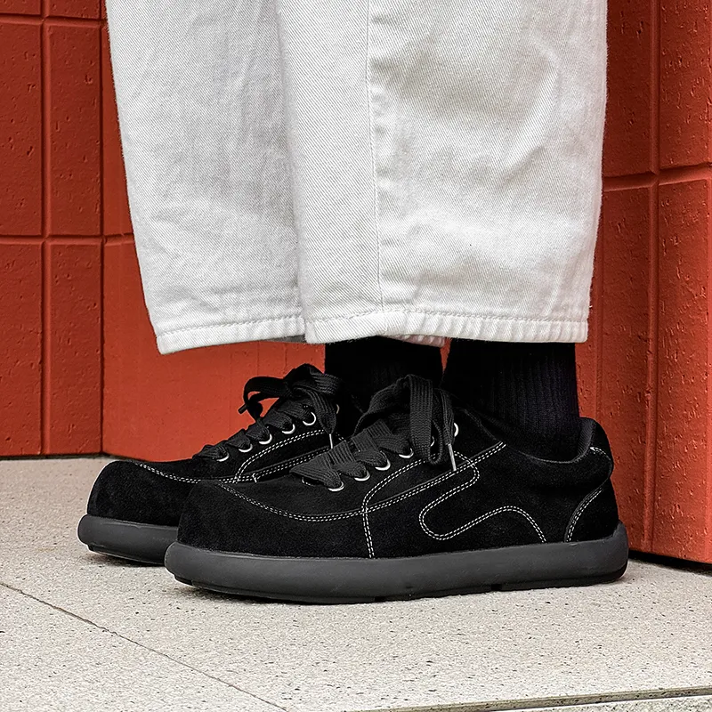 WEISHIBANGWEI Low Top Casual Shoes Men's Black-4