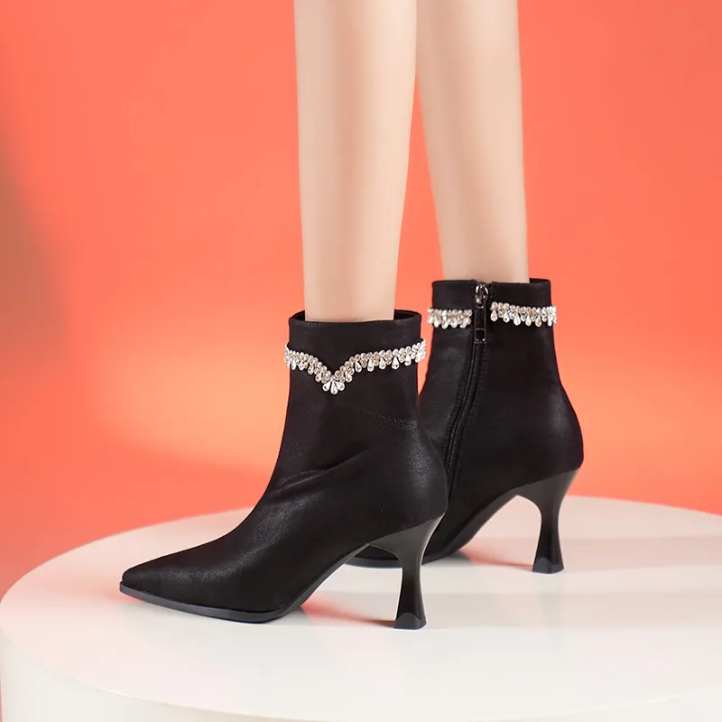 WEISHIBANGWEI Ankle Boots 7.5CM Women's-12