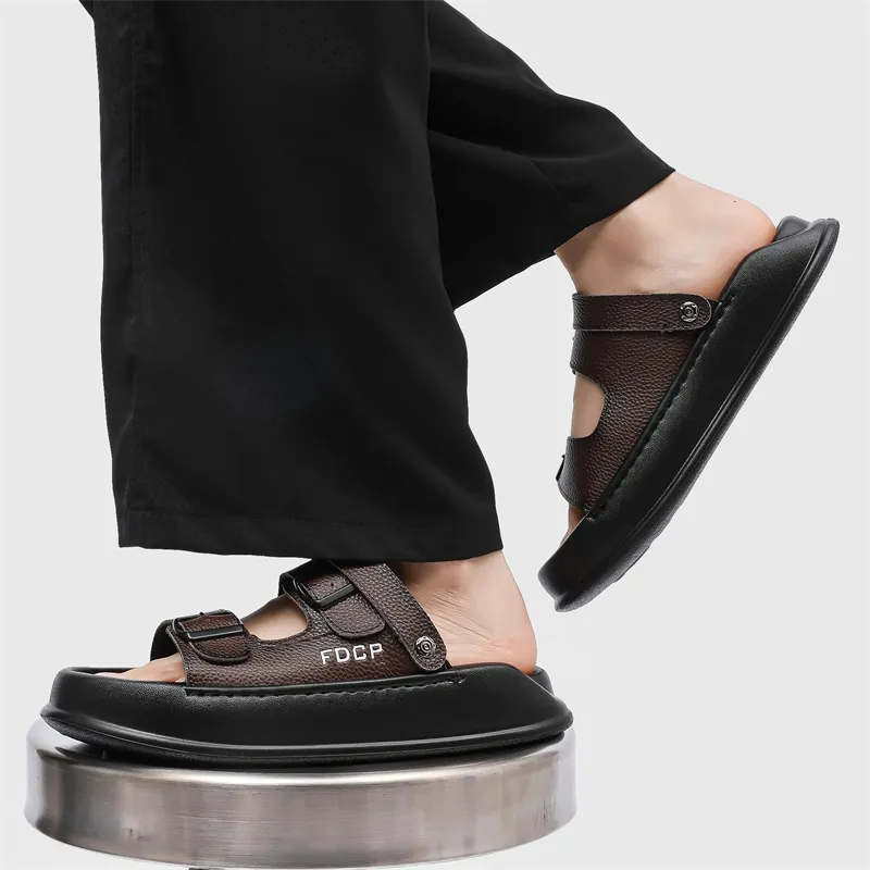 WEISHIBANGWEI Beach Sandals Men's Brown-4
