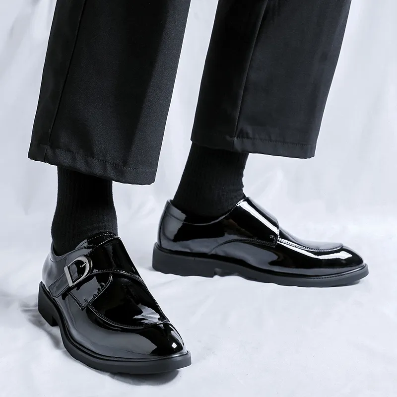 WEISHIBANGWEI Loafers Men's Black-4