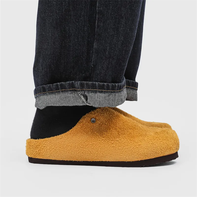WEISHIBANGWEI Rubber Sole Slip Resistant Closed Toe Slippers Unisex Yellow-6