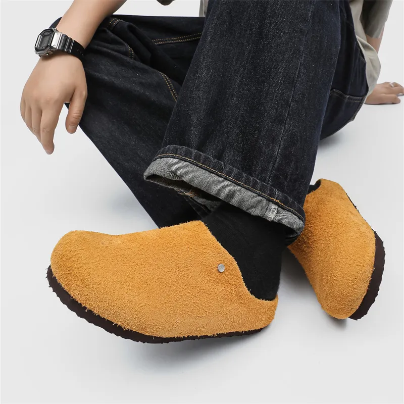 WEISHIBANGWEI Rubber Sole Slip Resistant Closed Toe Slippers Unisex Yellow-3