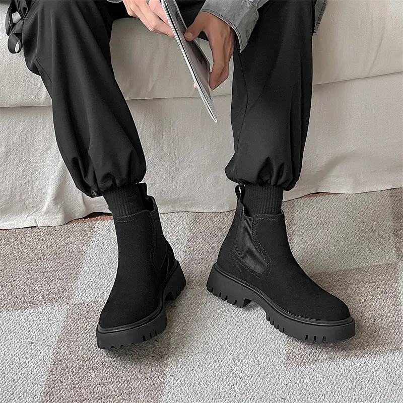 WEISHIBANGWEI Short Chelsea Boots Men's-11