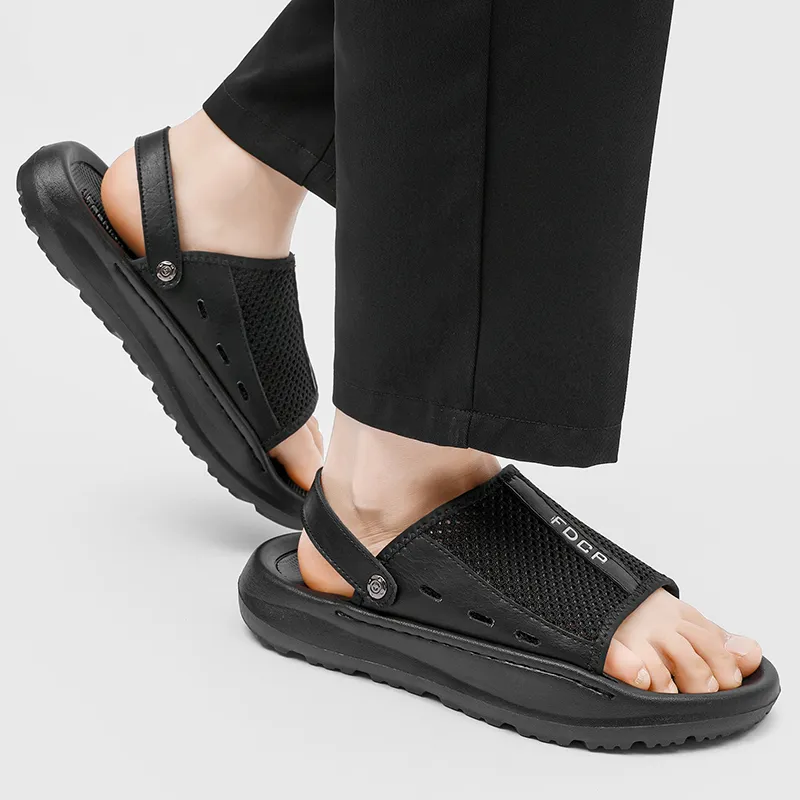 WEISHIBANGWEI Beach Sandals Men's Black-5